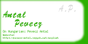 antal pevecz business card